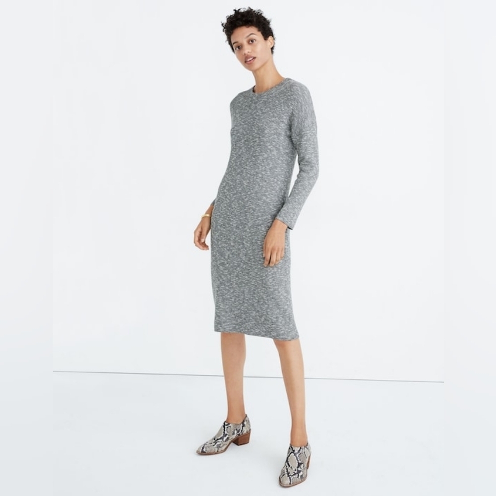 Madewell Drop-Shoulder Sweater Midi Dress, Size Medium